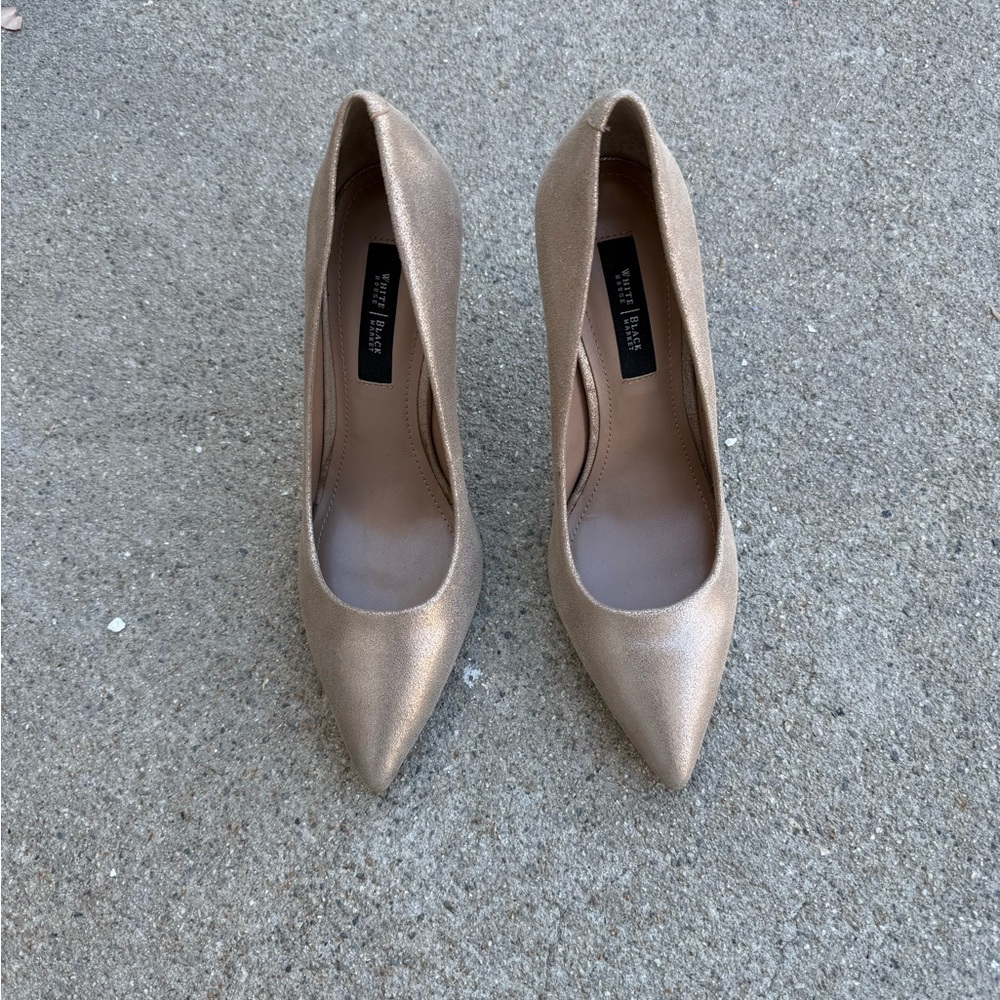 White House Black Market Metallic Heels